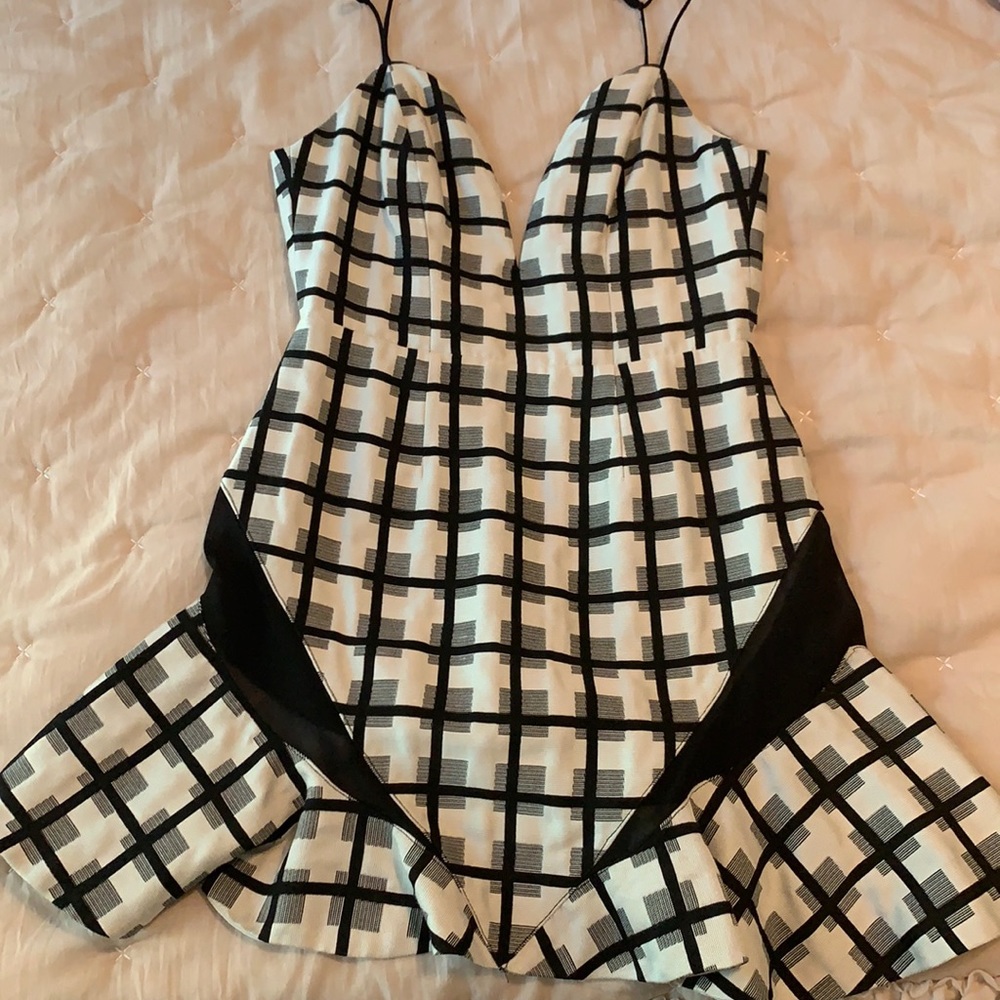 NBD black and white cocktail dress
